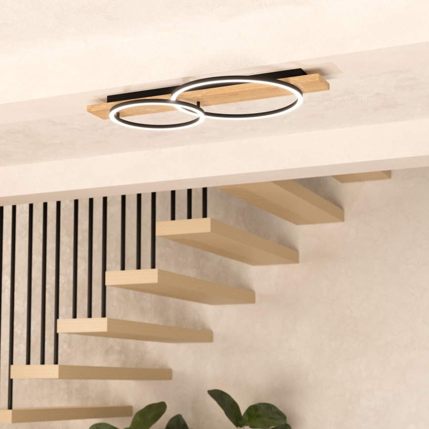 Eglo - LED-kattovalaisin 2xLED/12W/230V 3000K beige/musta