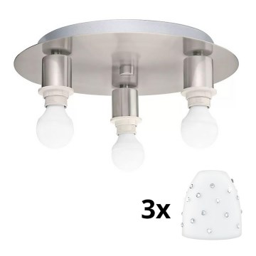 Eglo - LED-kattovalaisin MY CHOICE 3xE14/4W/230V mattakromi/valkoinen