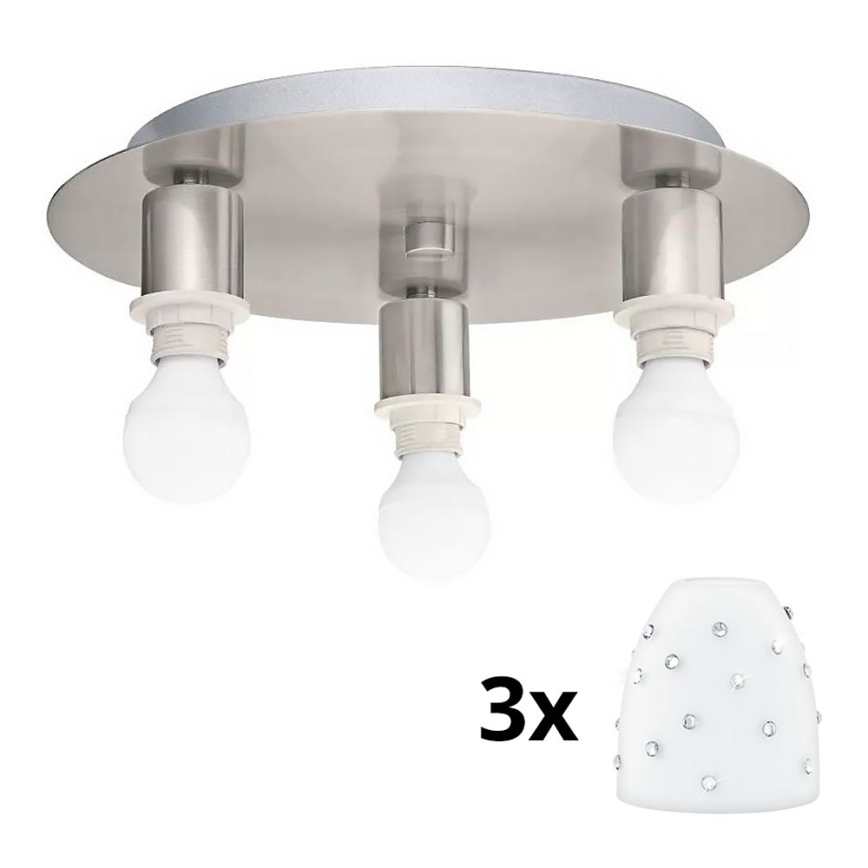 Eglo - LED-kattovalaisin MY CHOICE 3xE14/4W/230V mattakromi/valkoinen