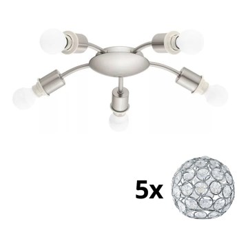 Eglo - LED-kattovalaisin MY CHOICE 5xE14/4W/230V  mattakromi