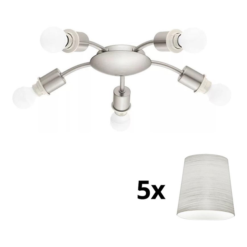 Eglo - LED-kattovalaisin MY CHOICE 5xE14/4W/230V  mattakromi/kerma
