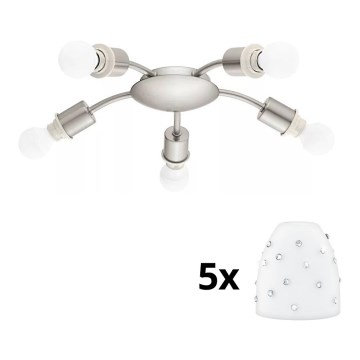 Eglo - LED-kattovalaisin MY CHOICE 5xE14/4W/230V  mattakromi/valkoinen