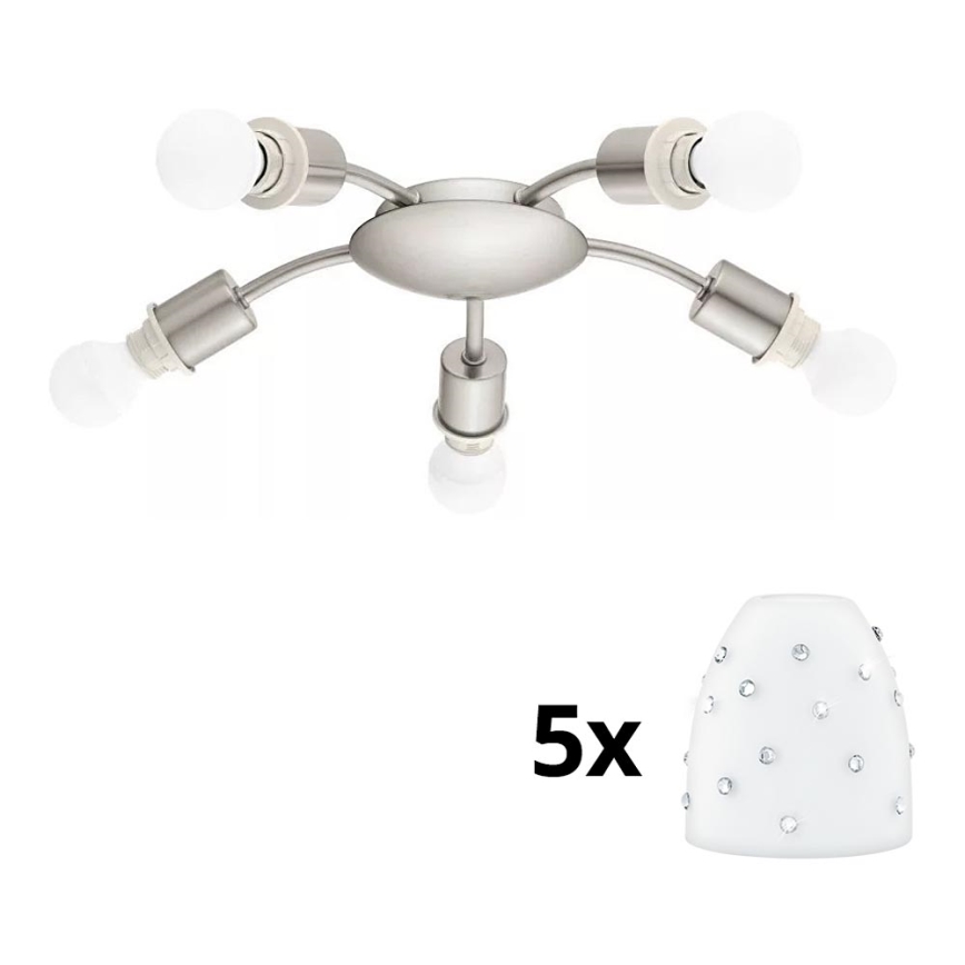 Eglo - LED-kattovalaisin MY CHOICE 5xE14/4W/230V  mattakromi/valkoinen
