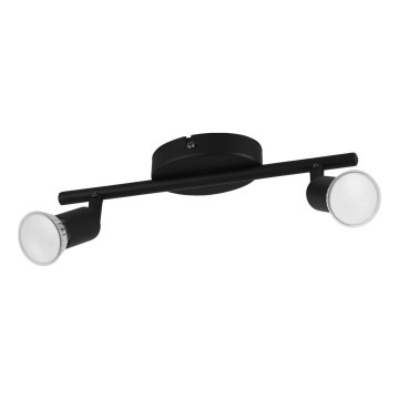 Eglo - LED-kohdevalaisin 2xGU10/2,8W/230V 3000K musta
