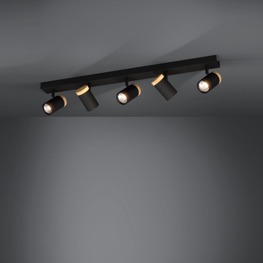 Eglo - LED-kohdevalaisin 5xGU10/4,5W/230V 3000K musta/ruskea