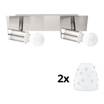 Eglo - LED-kohdevalaisin MY CHOICE 2xE14/4W/230V mattakromi/valkoinen
