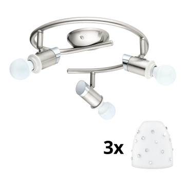 Eglo - LED-kohdevalaisin MY CHOICE 3xE14/4W/230V  mattakromi/valkoinen