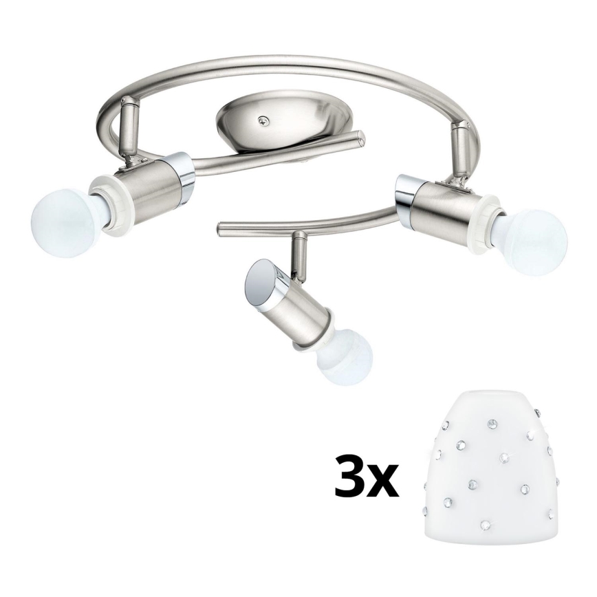 Eglo - LED-kohdevalaisin MY CHOICE 3xE14/4W/230V  mattakromi/valkoinen