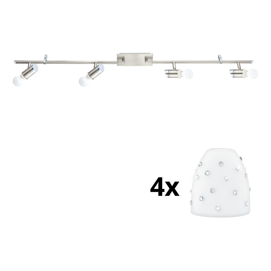 Eglo - LED-kohdevalaisin MY CHOICE 4xE14/4W/230V  mattakromi/valkoinen