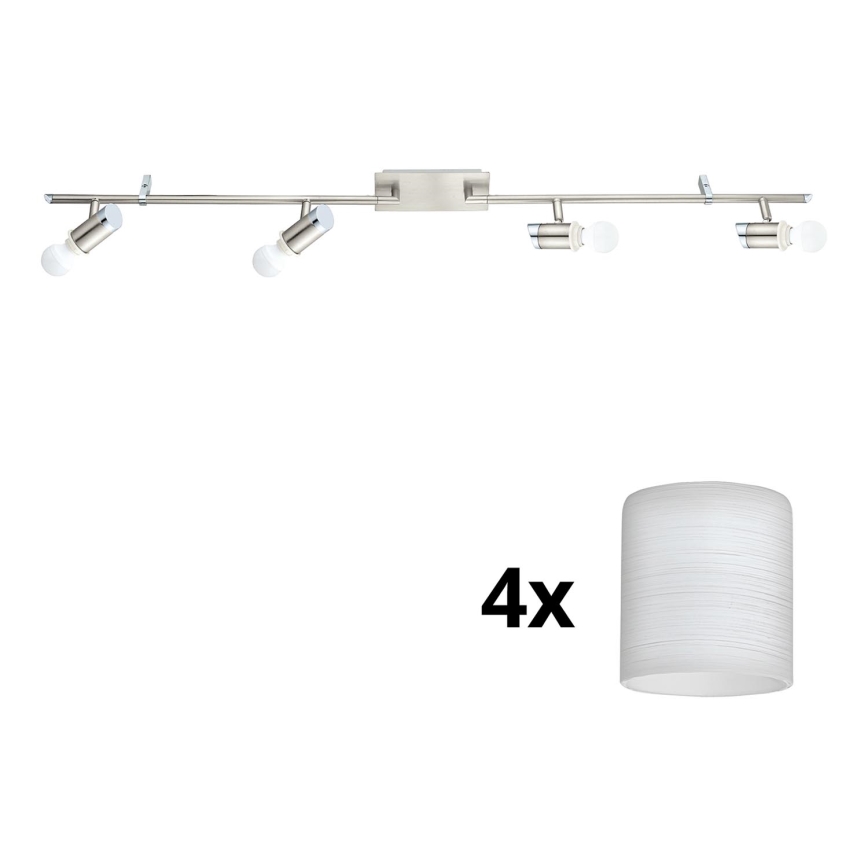 Eglo - LED-kohdevalaisin MY CHOICE 4xE14/4W/230V  mattakromi/valkoinen