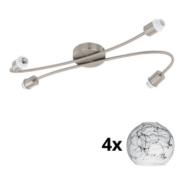 Eglo - LED-kohdevalaisin MY CHOICE 4xE14/4W/230V mattakromi/valkoinen/musta