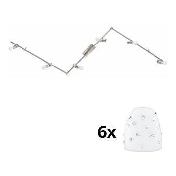 Eglo - LED-kohdevalaisin MY CHOICE 6xE14/4W/230V mattakromi/valkoinen