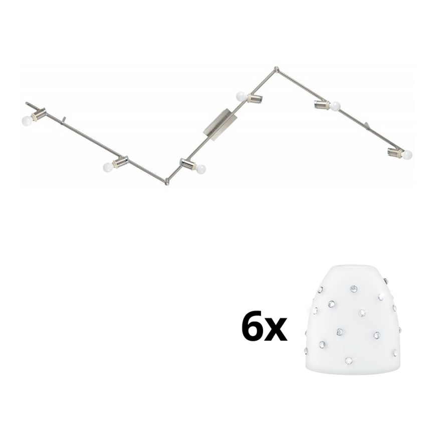 Eglo - LED-kohdevalaisin MY CHOICE 6xE14/4W/230V mattakromi/valkoinen