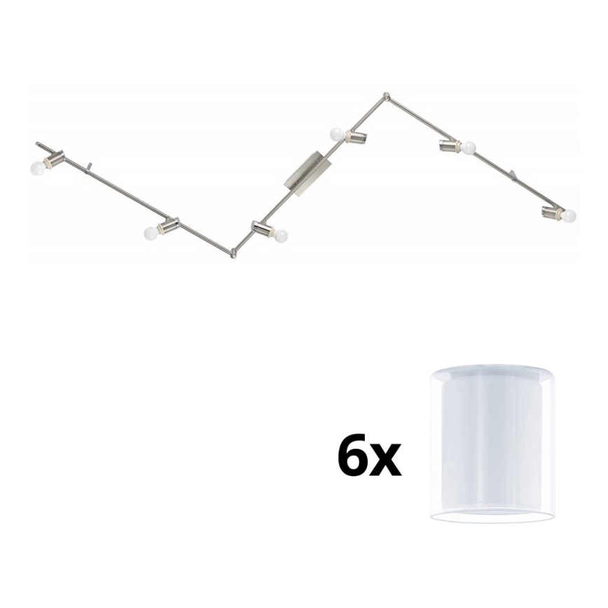 Eglo - LED-kohdevalaisin MY CHOICE 6xE14/4W/230V mattakromi/valkoinen