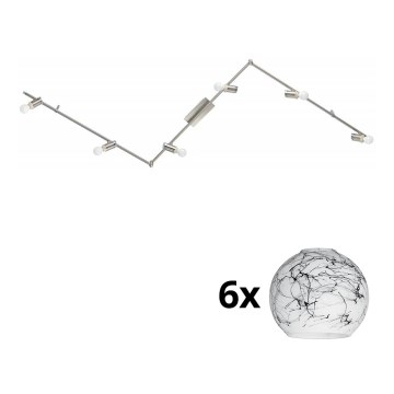 Eglo - LED-kohdevalaisin MY CHOICE 6xE14/4W/230V mattakromi/valkoinen/musta