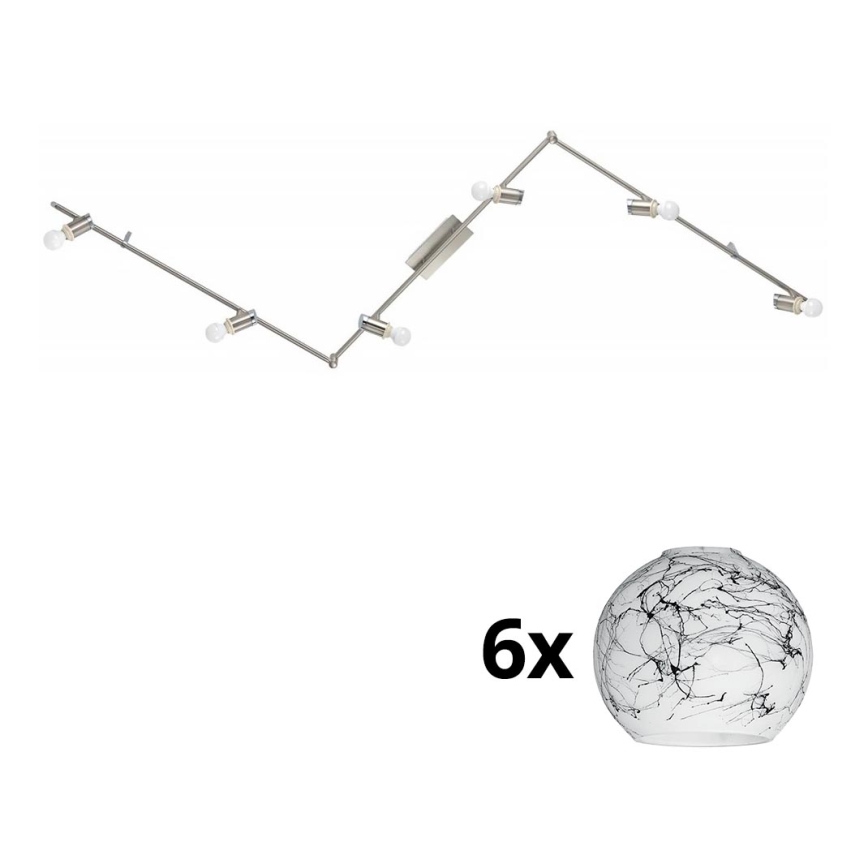 Eglo - LED-kohdevalaisin MY CHOICE 6xE14/4W/230V mattakromi/valkoinen/musta
