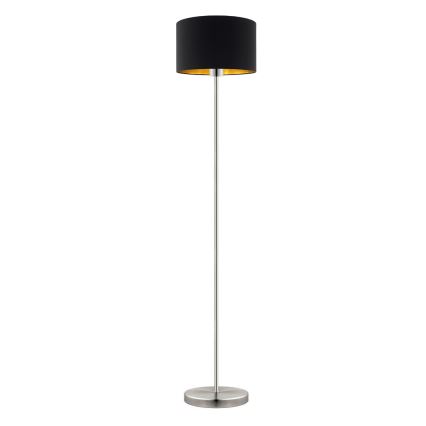 Eglo - LED  Lattialamppu TUNJA 1xE27/60W/230V mattakromi/musta