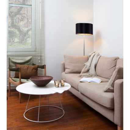Eglo - LED  Lattialamppu TUNJA 1xE27/60W/230V mattakromi/musta