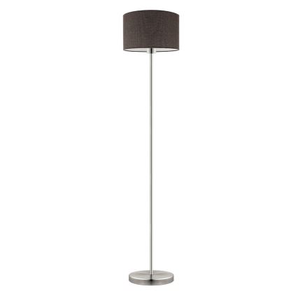 Eglo - LED  Lattialamppu TUNJA 1xE27/60W/230V mattakromi/ruskea