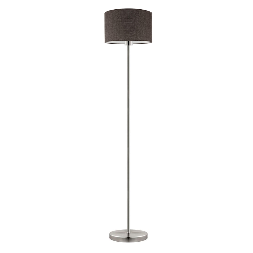 Eglo - LED  Lattialamppu TUNJA 1xE27/60W/230V mattakromi/ruskea