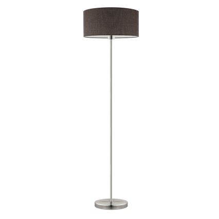 Eglo - LED  Lattialamppu TUNJA 1xE27/60W/230V mattakromi/ruskea