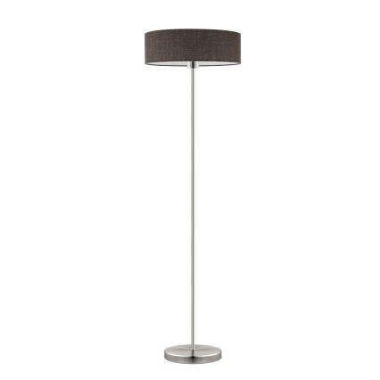 Eglo - LED  Lattialamppu TUNJA 1xE27/60W/230V mattakromi/ruskea
