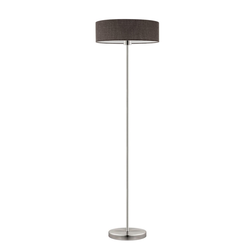 Eglo - LED  Lattialamppu TUNJA 1xE27/60W/230V mattakromi/ruskea