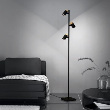 Eglo - LED-lattiavalaisin 3xGU10/4,5W/230V 3000K musta/ruskea