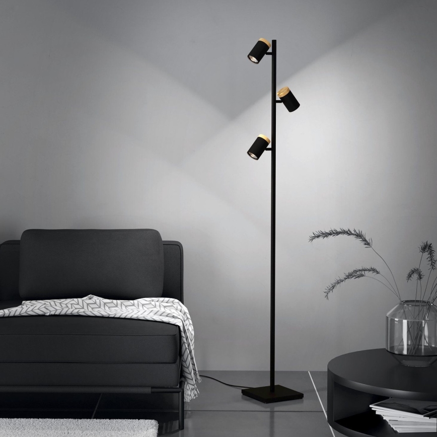 Eglo - LED-lattiavalaisin 3xGU10/4,5W/230V 3000K musta/ruskea