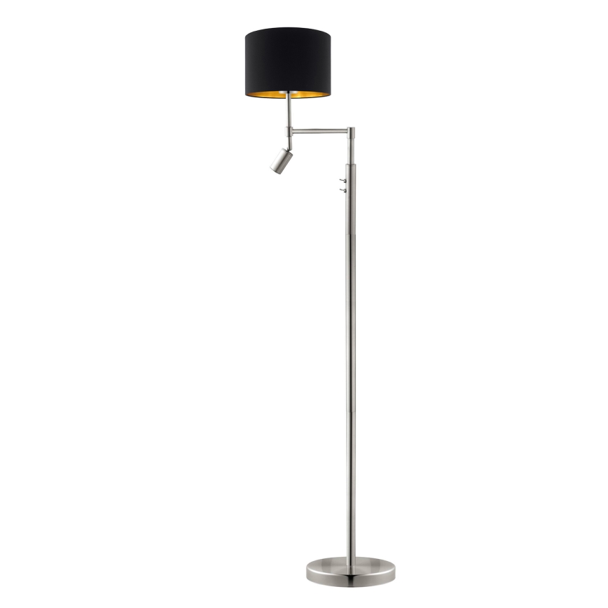 Eglo - LED-lattiavalaisin TUNJA 1xE27/60W/230V + LED/2,1W halkaisija 30 cm mattakromi/musta