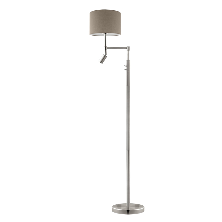 Eglo - LED-lattiavalaisin TUNJA 1xE27/60W/230V + LED/2,1W halkaisija 30 cm mattakromi/taupe