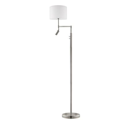 Eglo - LED-lattiavalaisin TUNJA 1xE27/60W/230V + LED/2,1W halkaisija 30 cm mattakromi/valkoinen