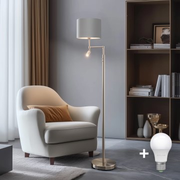 Eglo - LED-lattiavalaisin TUNJA 1xE27/60W/230V + LED/2,1W halkaisija 30 cm mattakromi/harmaa