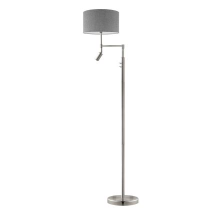 Eglo - LED-lattiavalaisin TUNJA 1xE27/60W/230V + LED/2,1W halkaisija 38 cm mattakromi/harmaa