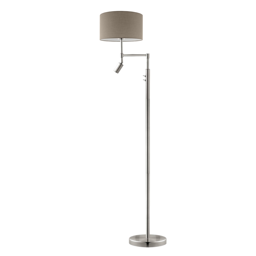 Eglo - LED-lattiavalaisin TUNJA 1xE27/60W/230V + LED/2,1W halkaisija 38 cm mattakromi/taupe