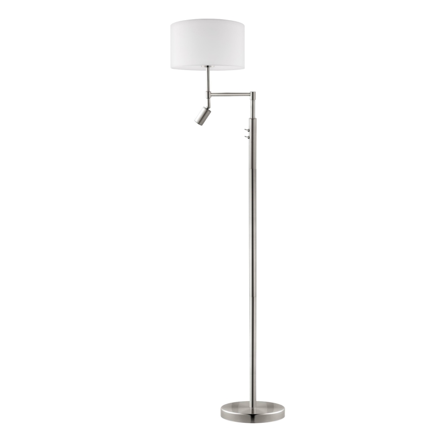 Eglo - LED-lattiavalaisin TUNJA 1xE27/60W/230V + LED/2,1W halkaisija 38 cm mattakromi/valkoinen