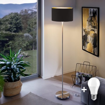 Eglo - LED-lattiavalaisin TUNJA 1xE27/60W/230V mattakromi/musta