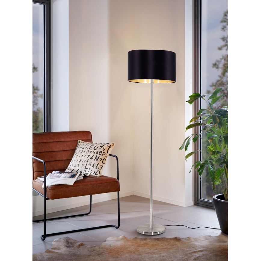 Eglo - LED-lattiavalaisin TUNJA 1xE27/60W/230V mattakromi/musta