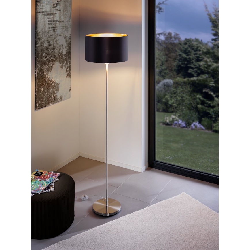 Eglo - LED-lattiavalaisin TUNJA 1xE27/60W/230V mattakromi/musta