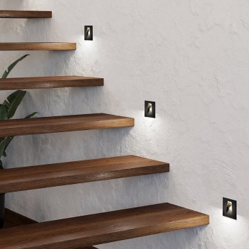 Eglo - LED-porrasvalo MECINOS LED/2W/230V musta