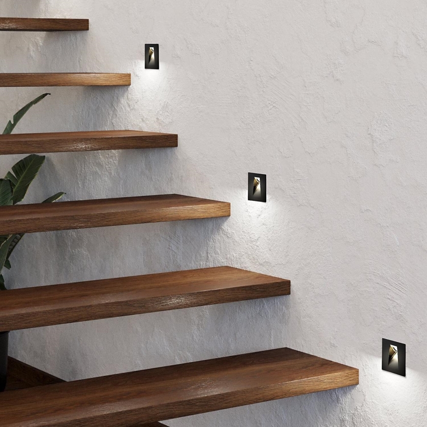 Eglo - LED-porrasvalo MECINOS LED/2W/230V musta