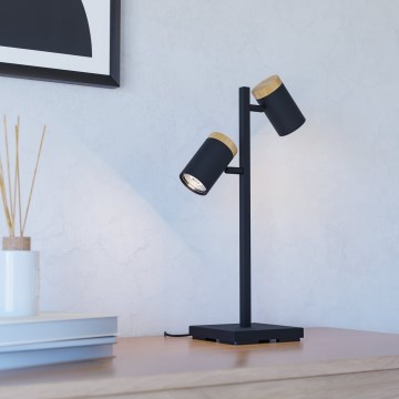 Eglo - LED-pöytävalaisin 2xGU10/4,5W/230V 3000K musta/ruskea