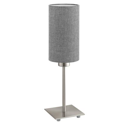 Eglo - LED-pöytävalaisin TUNJA 1xE27/60W/230V 26,5 cm mattakromi/harmaa