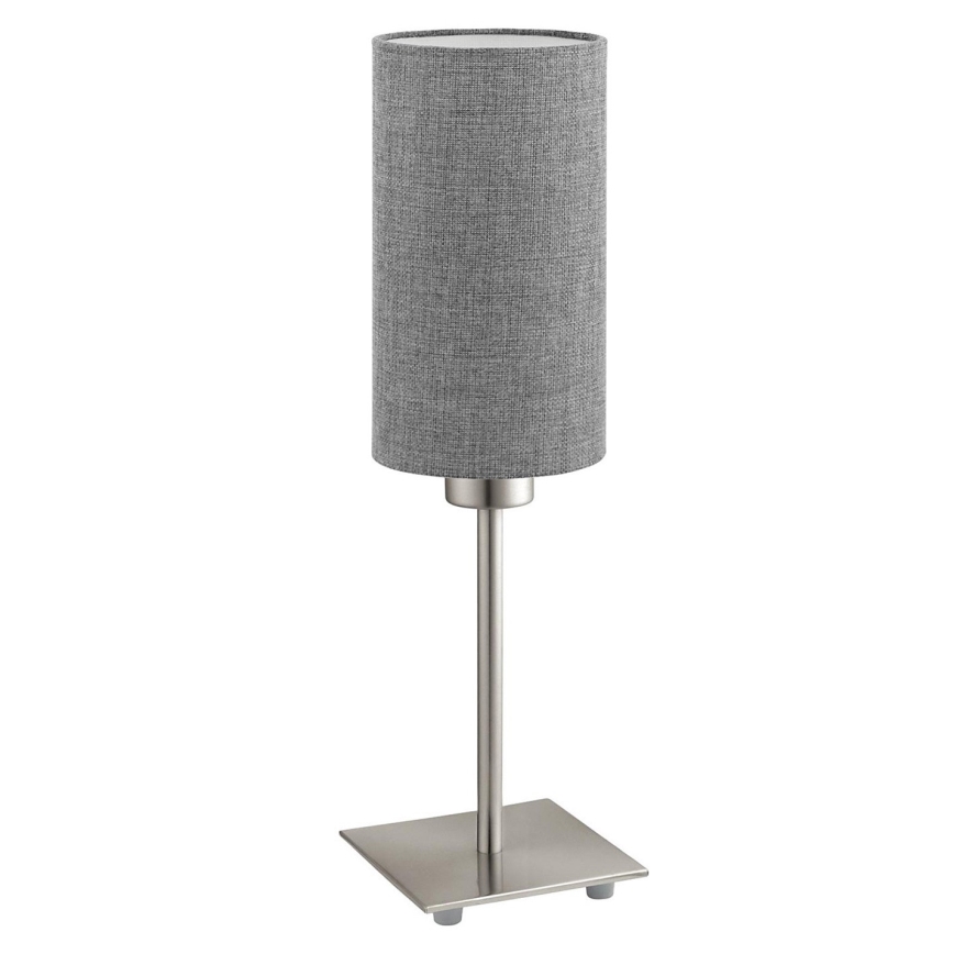 Eglo - LED-pöytävalaisin TUNJA 1xE27/60W/230V 26,5 cm mattakromi/harmaa