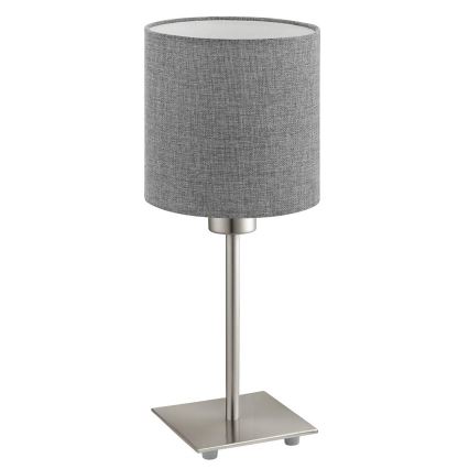 Eglo - LED-pöytävalaisin TUNJA 1xE27/60W/230V 26,5 cm mattakromi/harmaa