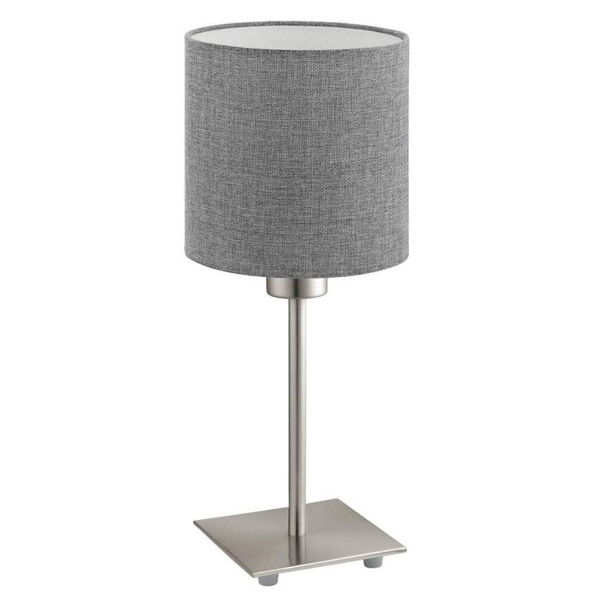 Eglo - LED-pöytävalaisin TUNJA 1xE27/60W/230V 26,5 cm mattakromi/harmaa
