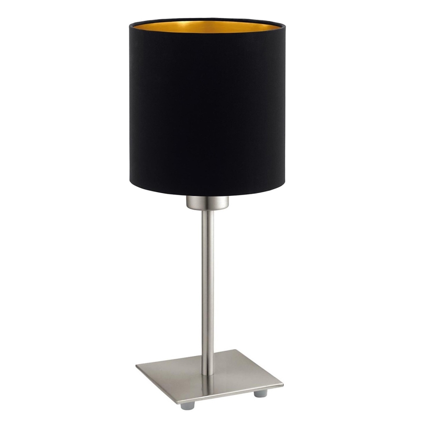 Eglo - LED-pöytävalaisin TUNJA 1xE27/60W/230V 26,5 cm mattakromi/musta