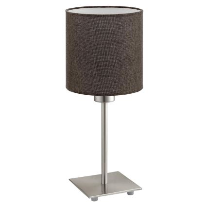 Eglo - LED-pöytävalaisin TUNJA 1xE27/60W/230V 26,5 cm mattakromi/ruskea