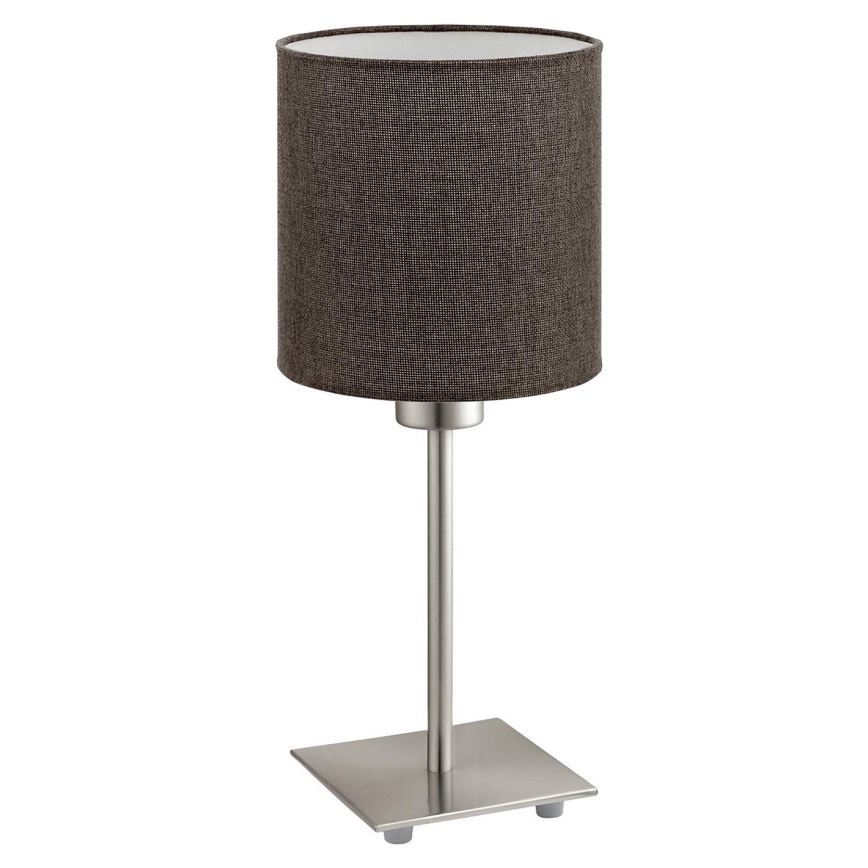 Eglo - LED-pöytävalaisin TUNJA 1xE27/60W/230V 26,5 cm mattakromi/ruskea