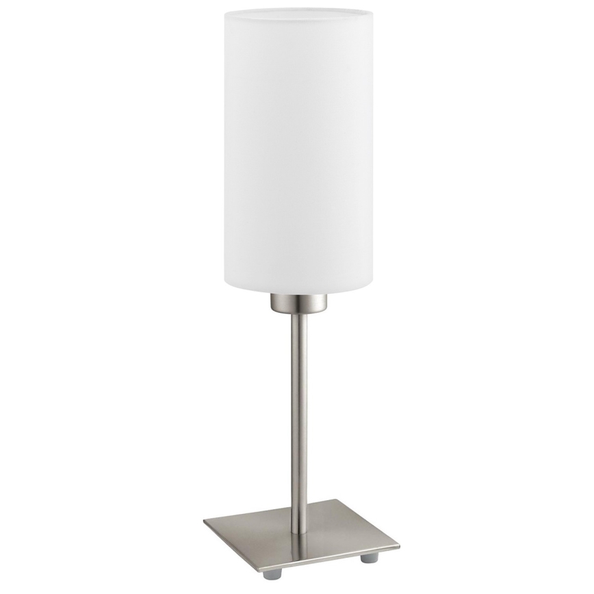 Eglo - LED-pöytävalaisin TUNJA 1xE27/60W/230V 26,5 cm mattakromi/valkoinen